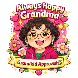 Always Happy Grandma — Grandkid Approved Graphic