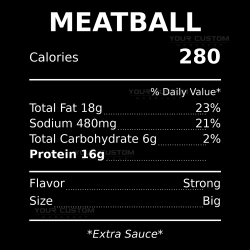 MEATBALL Nutrition Label Tee – Strong Flavor Street Design